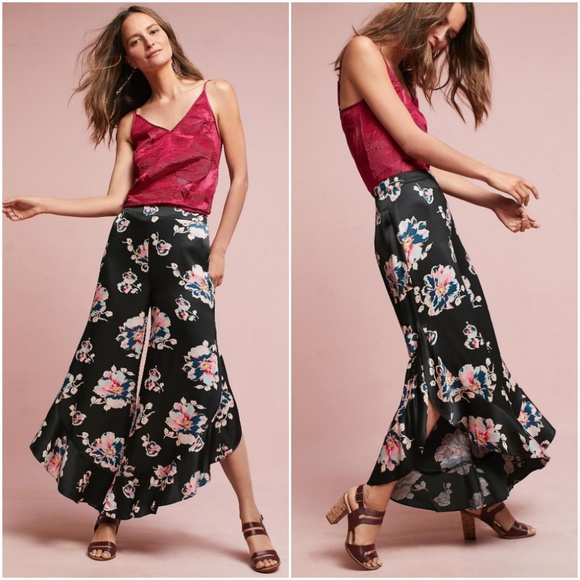 Anthropologie Pants - Anthropologie Elevenses Tansy Ruffled Trousers